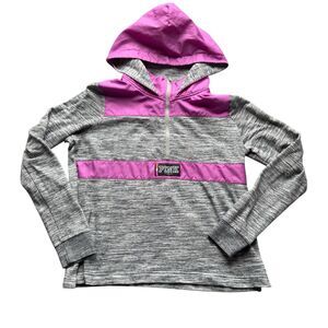 Victoria's Secret PINK Quarter Zip Mock Neck Pullover Sweatshirt Medium y2k